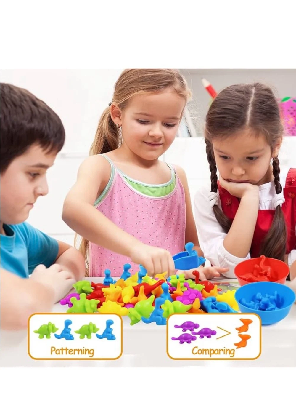 Montessori counting sorting dinosaur preschool activity set STEM